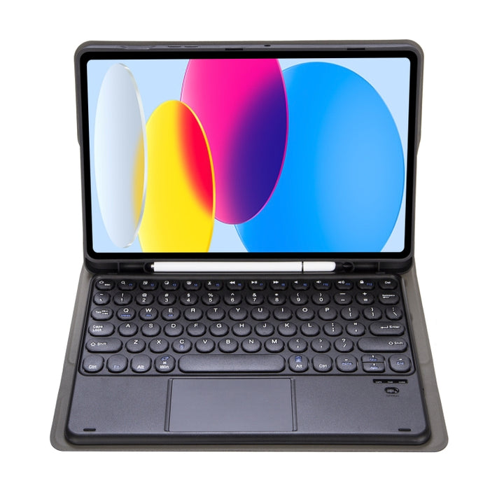 Funda de cuero para tableta con teclado táctil Bluetooth, textura de piel de cordero, con ranura para bolígrafo, para iPad 10.ª generación, 10,9, 2022, YA10B-A