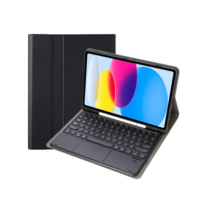 Funda de cuero para tableta con teclado táctil Bluetooth, textura de piel de cordero, con ranura para bolígrafo, para iPad 10.ª generación, 10,9, 2022, YA10B-A