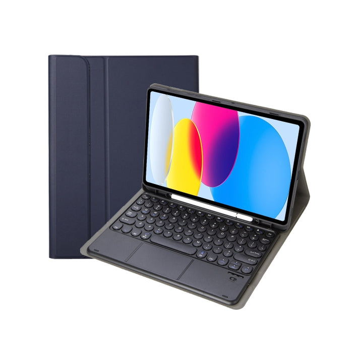 Funda de cuero para tableta con teclado táctil Bluetooth, textura de piel de cordero, con ranura para bolígrafo, para iPad 10.ª generación, 10,9, 2022, YA10B-A