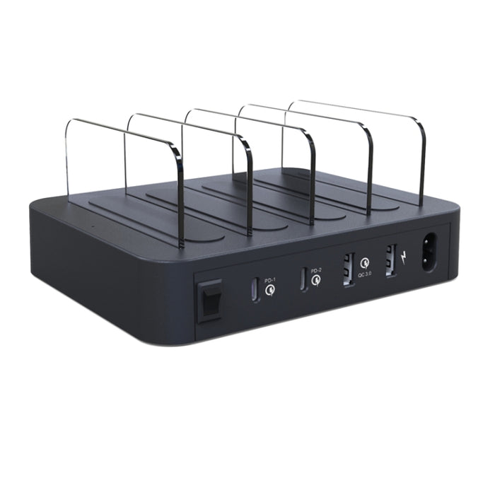 45W PD USB-C / Type-C + 18W PD USB-C / Type-C + 18W QC 3.0 USB + Puertos USB Cargador inteligente con bisel desmontable, enchufe para Reino Unido
