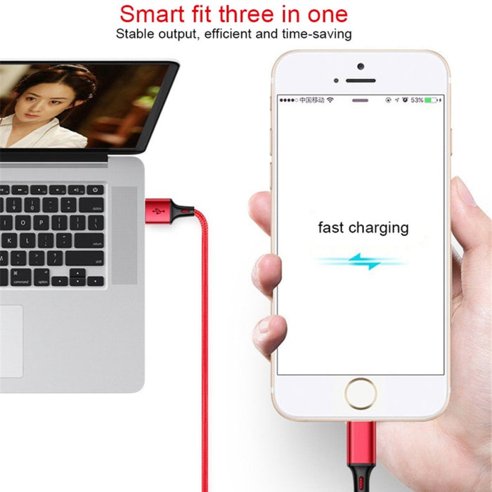 Para iPhone / Apple Watch 3 en 1 8 pines + Type-C / USB-C + Cable de carga multifunción con base de carga magnética, Longitud: 1 m