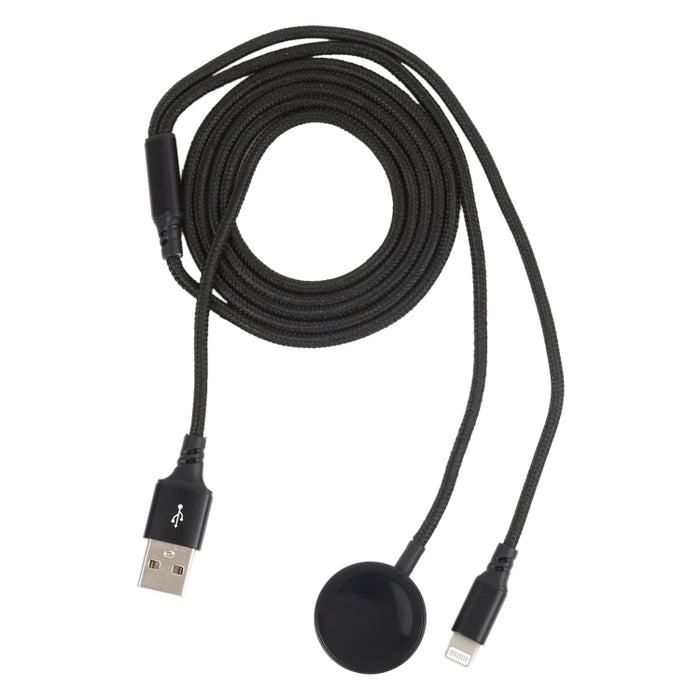 Para iPhone / Apple Watch 2 en 1 Cable de carga multifunción con base de carga magnética de 8 pines +, longitud: 1 m