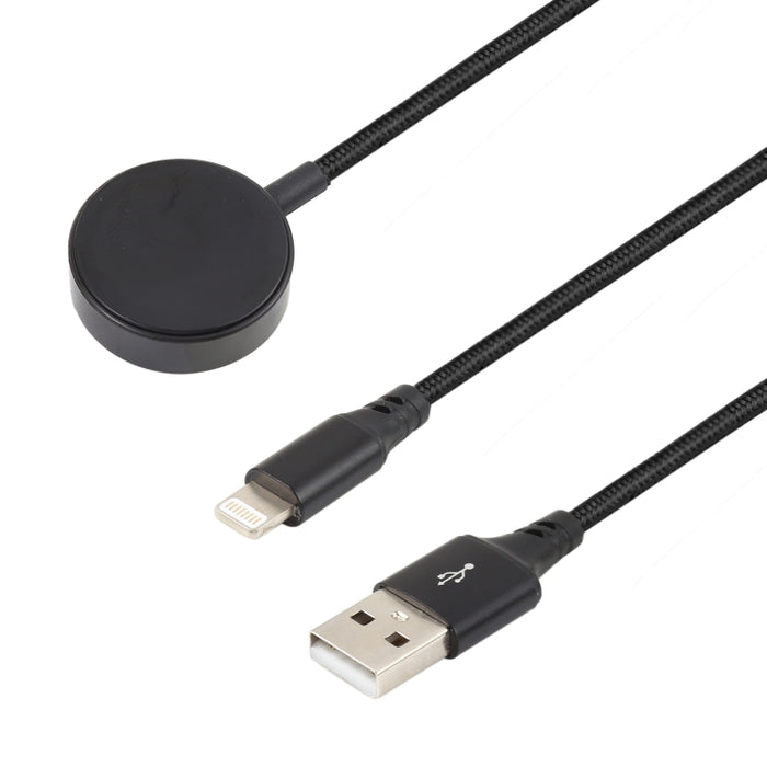 Para iPhone / Apple Watch 2 en 1 Cable de carga multifunción con base de carga magnética de 8 pines +, longitud: 1 m