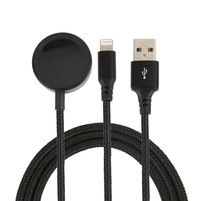 Para iPhone / Apple Watch 2 en 1 Cable de carga multifunción con base de carga magnética de 8 pines +, longitud: 1 m