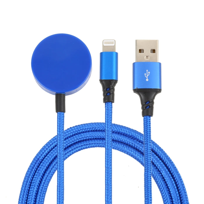 Para iPhone / Apple Watch 2 en 1 Cable de carga multifunción con base de carga magnética de 8 pines +, longitud: 1 m