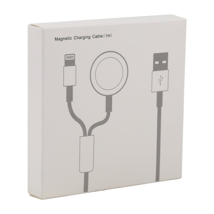 Para iPhone / Apple Watch 2 en 1 Cable de carga multifunción con base de carga magnética de 8 pines +, longitud: 1 m
