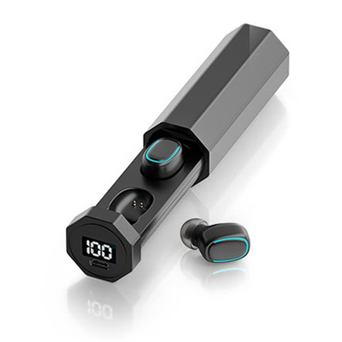 C1 Bluetooth 5.0 TWS Pantalla digital poligonal táctil Auricular Bluetooth inalámbrico verdadero con caja de carga