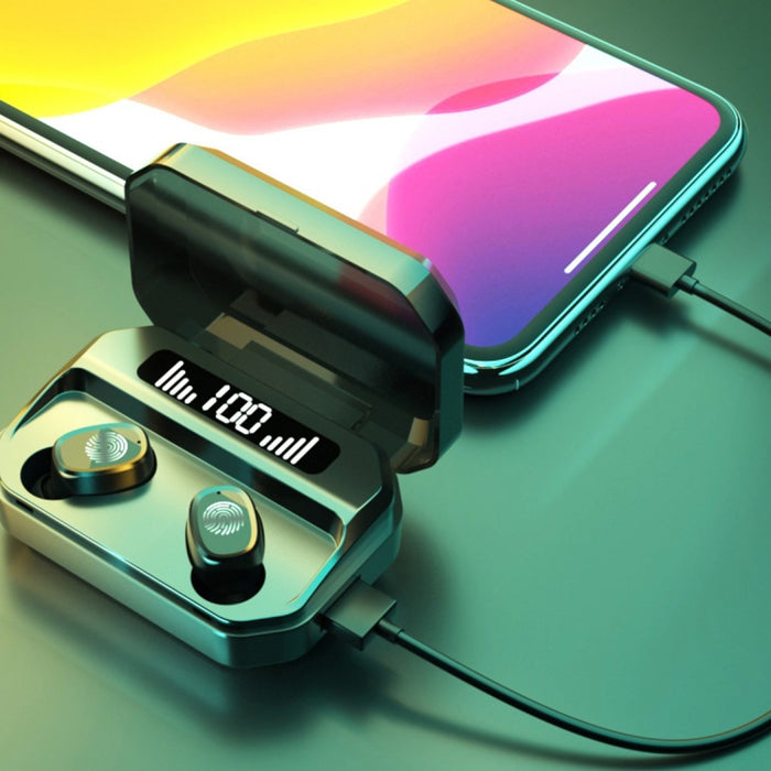 M8 Bluetooth 5.0 TWS Pantalla digital táctil Auricular Bluetooth inalámbrico verdadero con caja de carga