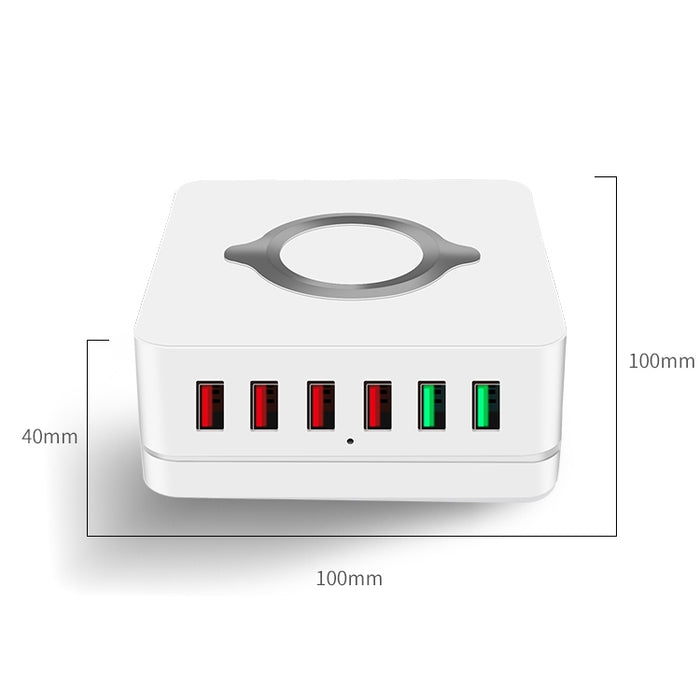 E6 7 en 1 Estación de carga inalámbrica multifunción Soporte de soporte de enchufe inteligente USB