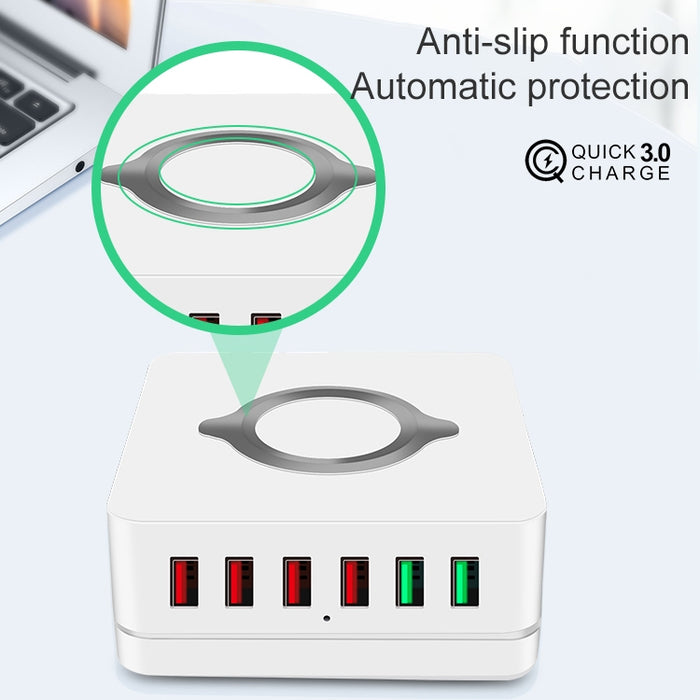 E6 7 en 1 Estación de carga inalámbrica multifunción Soporte de soporte de enchufe inteligente USB