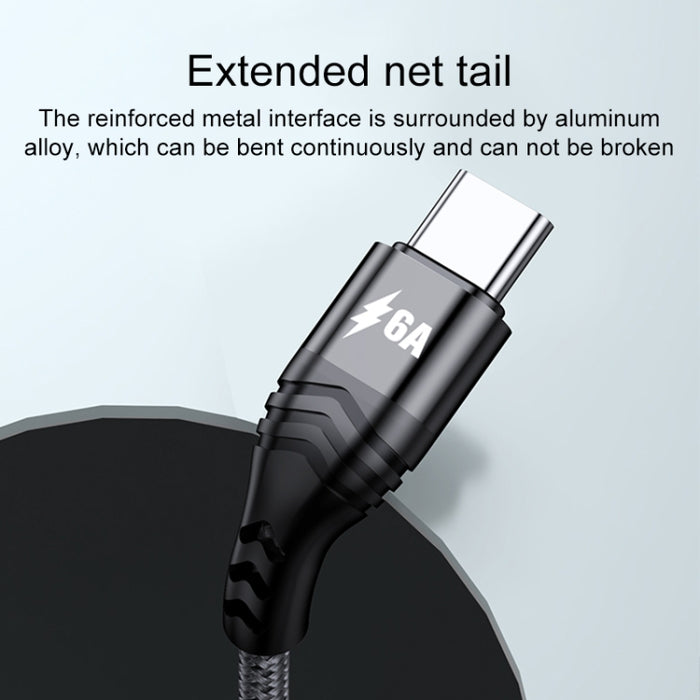 4 en 1 66W 6A USB a 8 pines + Micro USB + Cable de datos de carga rápida dual USB-C / Type-C, Longitud del cable: 1,2 m