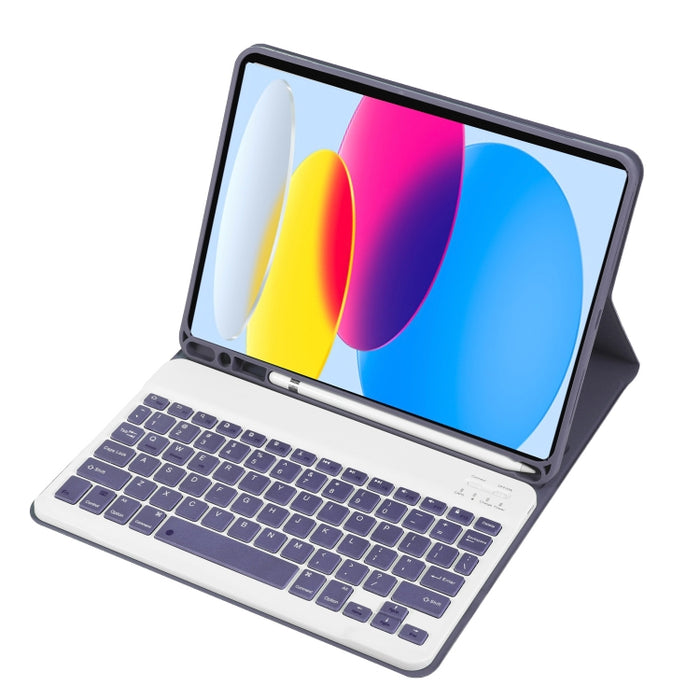 Para iPad 10. ª generación 10,9 2022 A10B textura de piel de cordero teclado Bluetooth ultrafino Funda de cuero para tableta con ranura para bolígrafo