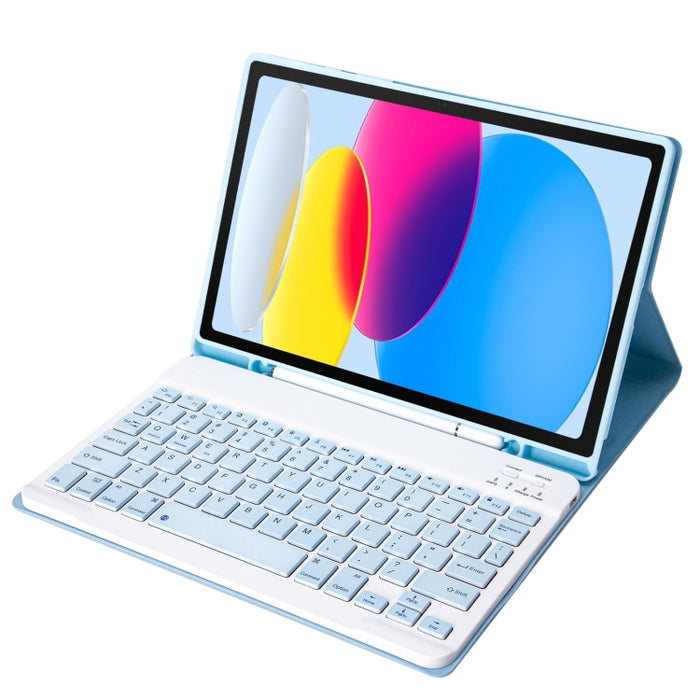 Para iPad 10. ª generación 10,9 2022 A10B textura de piel de cordero teclado Bluetooth ultrafino Funda de cuero para tableta con ranura para bolígrafo