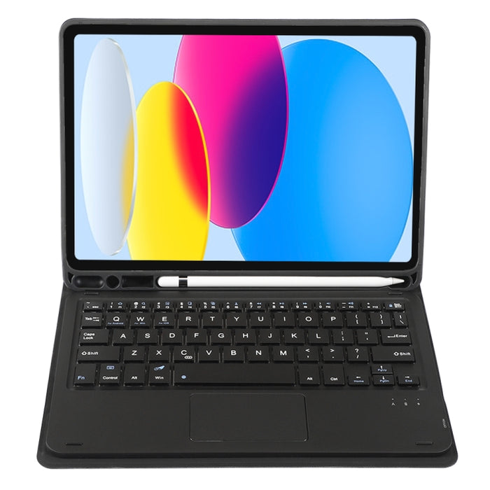 Funda de cuero para tableta con teclado táctil Bluetooth, textura de piel de cordero, con ranura para bolígrafo, para iPad 10.ª generación, 10,9, 2022, A10B-A