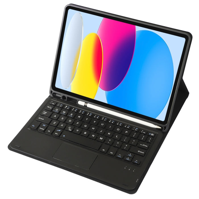 Funda de cuero para tableta con teclado táctil Bluetooth, textura de piel de cordero, con ranura para bolígrafo, para iPad 10.ª generación, 10,9, 2022, A10B-A