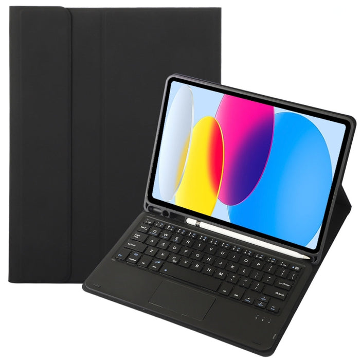 Funda de cuero para tableta con teclado táctil Bluetooth, textura de piel de cordero, con ranura para bolígrafo, para iPad 10.ª generación, 10,9, 2022, A10B-A