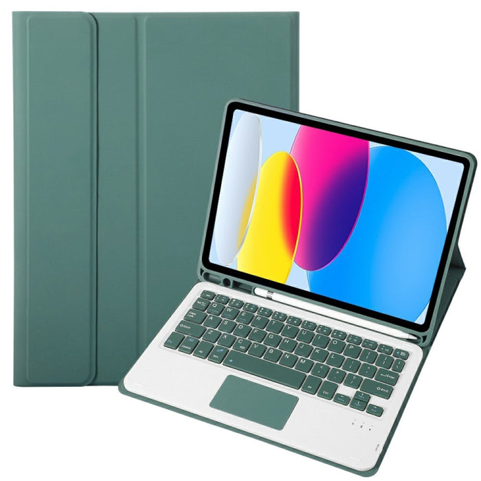 Funda de cuero para tableta con teclado táctil Bluetooth, textura de piel de cordero, con ranura para bolígrafo, para iPad 10.ª generación, 10,9, 2022, A10B-A