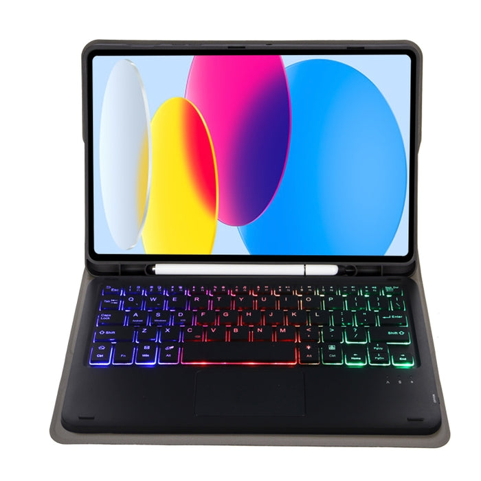 Funda de cuero para tableta con ranura para bolígrafo, textura de piel de cordero con retroiluminación, Bluetooth, teclado táctil, A10B-AS, 10.ª generación, 10,9, 2022