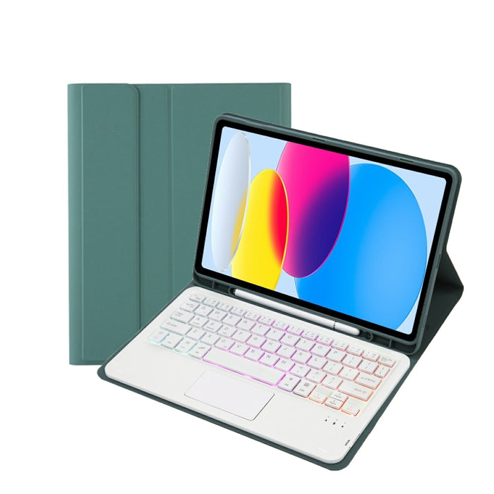 Funda de cuero para tableta con ranura para bolígrafo, textura de piel de cordero con retroiluminación, Bluetooth, teclado táctil, A10B-AS, 10.ª generación, 10,9, 2022