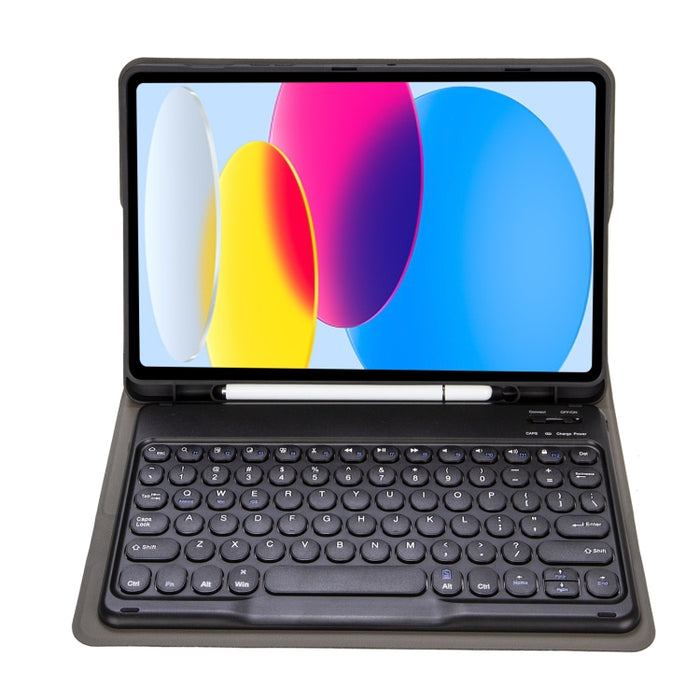 Para iPad 10.a generación 10.9 2022 YA10B Textura de piel de cordero Teclado Bluetooth Funda de cuero para tableta con ranura para bolígrafo