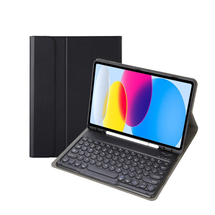 Para iPad 10.a generación 10.9 2022 YA10B Textura de piel de cordero Teclado Bluetooth Funda de cuero para tableta con ranura para bolígrafo