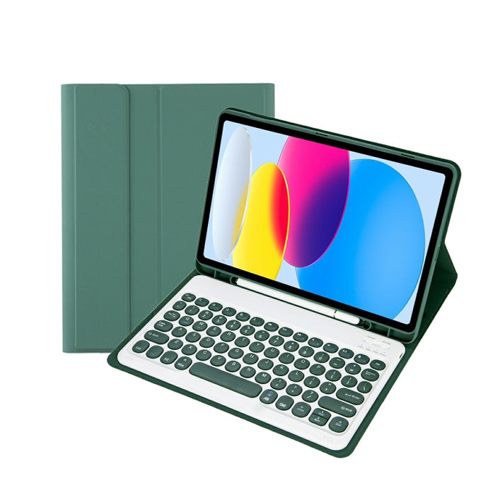 Para iPad 10.a generación 10.9 2022 YA10B Textura de piel de cordero Teclado Bluetooth Funda de cuero para tableta con ranura para bolígrafo