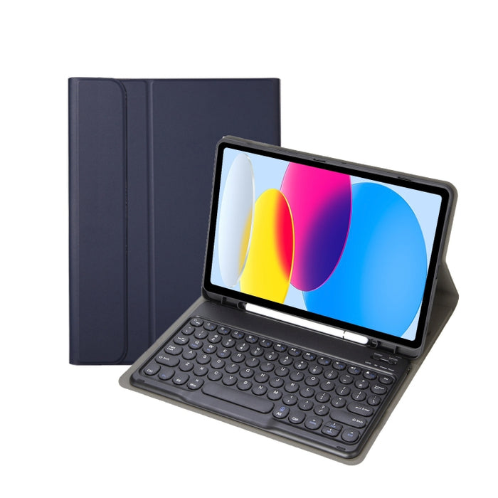 Para iPad 10.a generación 10.9 2022 YA10B Textura de piel de cordero Teclado Bluetooth Funda de cuero para tableta con ranura para bolígrafo