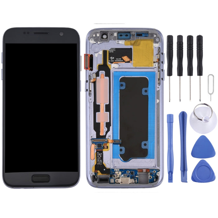 Pantalla LCD y digitalizador de montaje completo con marco para Galaxy S7 / G930V