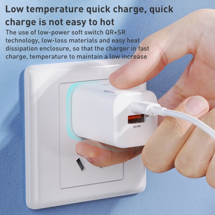 Cargador rápido WK WP-U140 33W Power Series USB + USB-C/Type-C, especificaciones: enchufe de EE. UU.