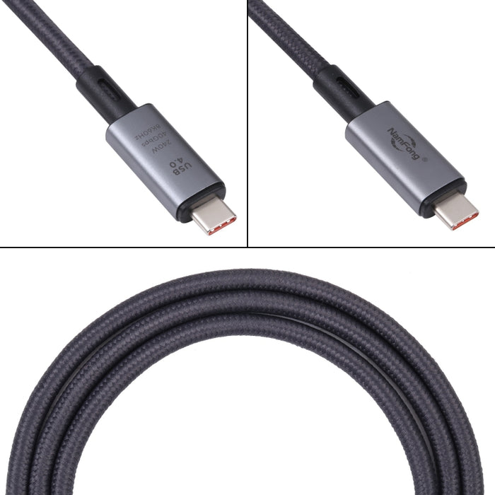 Cable de vídeo USB-C/Type-C de 40 Gbps 8K a USB-C/Type-C compatible con USB 4, longitud: 1 m