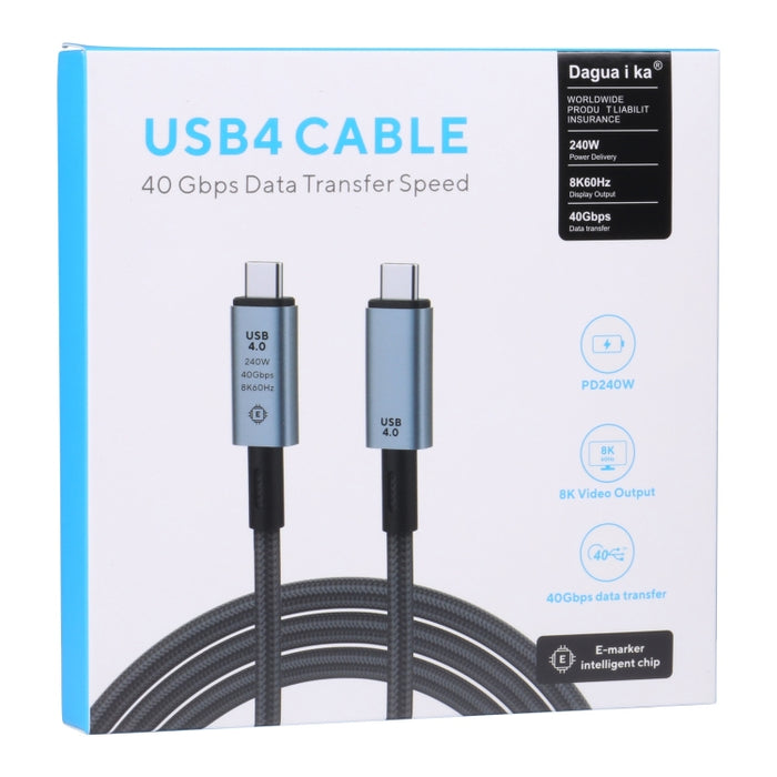 Cable de vídeo USB-C/Type-C de 40 Gbps 8K a USB-C/Type-C compatible con USB 4, longitud: 1 m