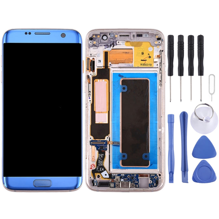 Para Galaxy S7 Edge / G935A Pantalla LCD original y ensamblaje completo del digitalizador con marco, placa de puerto de carga, botón de volumen y botón de encendido