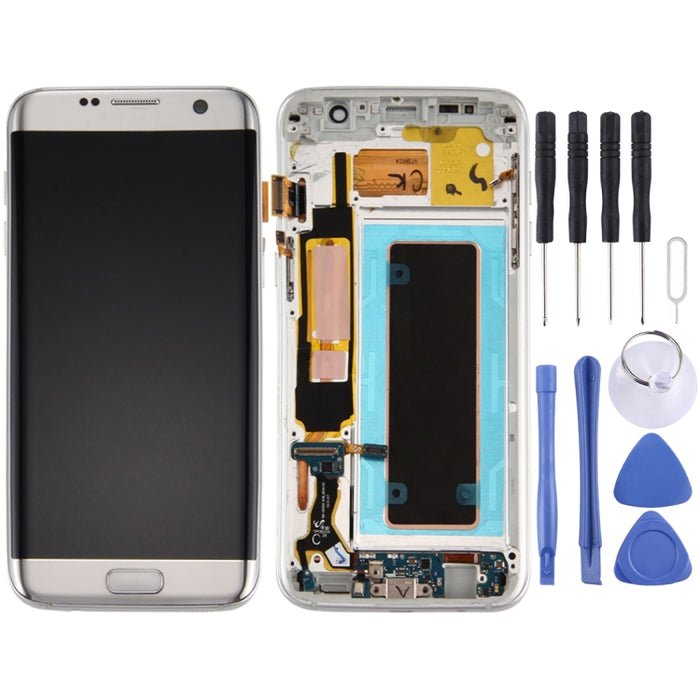 Para Galaxy S7 Edge / G935A Pantalla LCD original y ensamblaje completo del digitalizador con marco, placa de puerto de carga, botón de volumen y botón de encendido