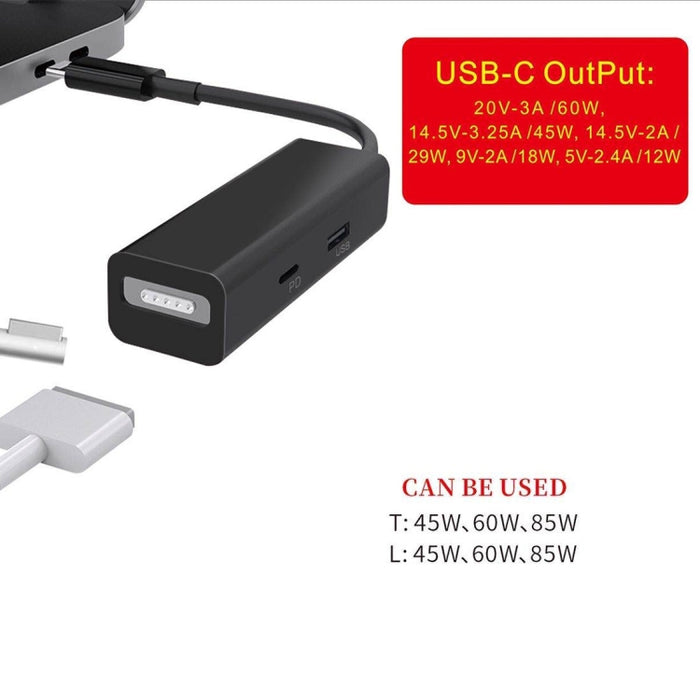 3 en 1 MagSafe 1/2 + Puerto PD + Adaptador convertidor USB a USB-C/Tipo-C