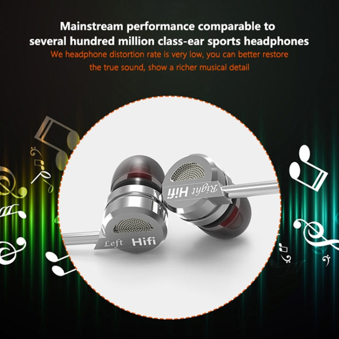 QKZ DM9 Auriculares internos de música deportivos totalmente metálicos de alta calidad, versión con micrófono