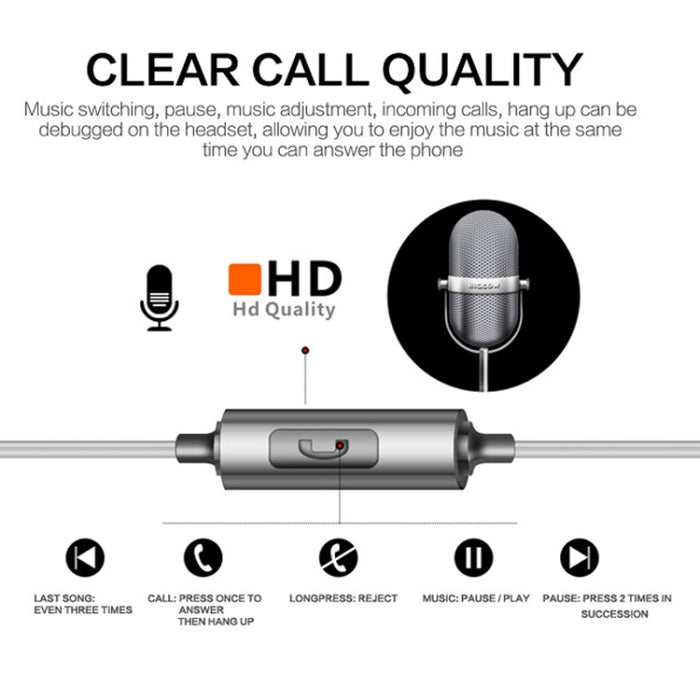 QKZ EQ1 CNC Metal Shark Fin Auriculares Deportes Música Auriculares, Versión Micrófono