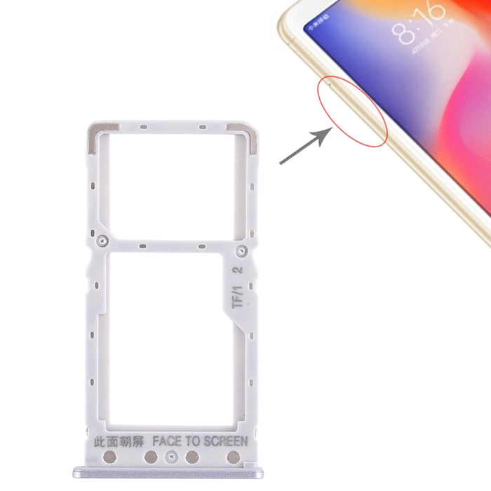 Bandeja Tarjeta SIM + Bandeja Tarjeta SIM / Bandeja Tarjeta Micro SD para Xiaomi Redmi 6 / Redmi 6A, For Redmi 6, For Xiaomi Redmi 6