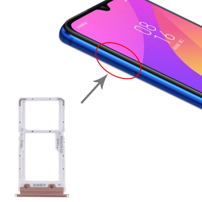 Bandeja Tarjeta SIM + Bandeja Tarjeta SIM / Bandeja Tarjeta Micro SD para Xiaomi Mi CC9, For Mi CC9, For Xiaomi Mi CC9