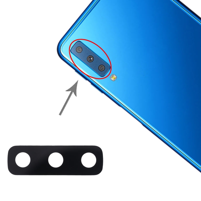 Para Galaxy A7 (2018) A750F/DS 10 piezas Lente de cámara trasera