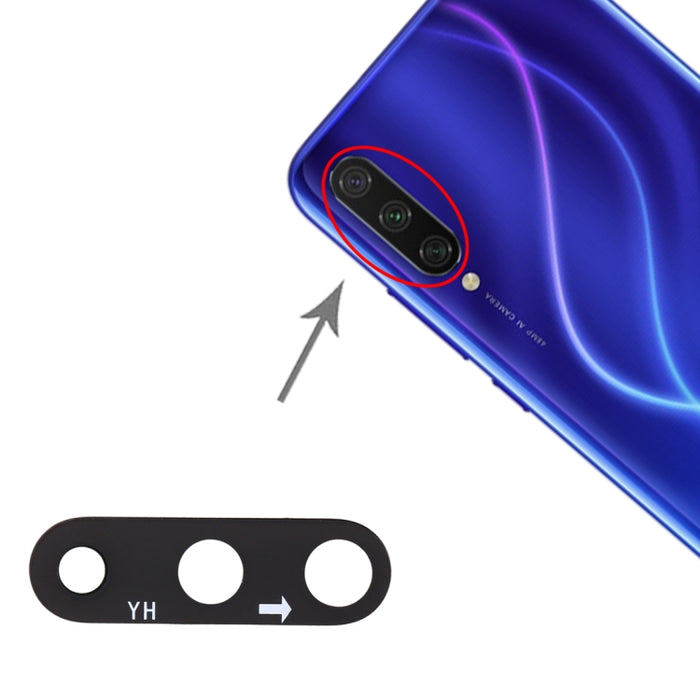 Lente de cámara trasera de 10 piezas para Xiaomi Mi CC9e / A3, For Xiaomi Mi CC9e / A3
