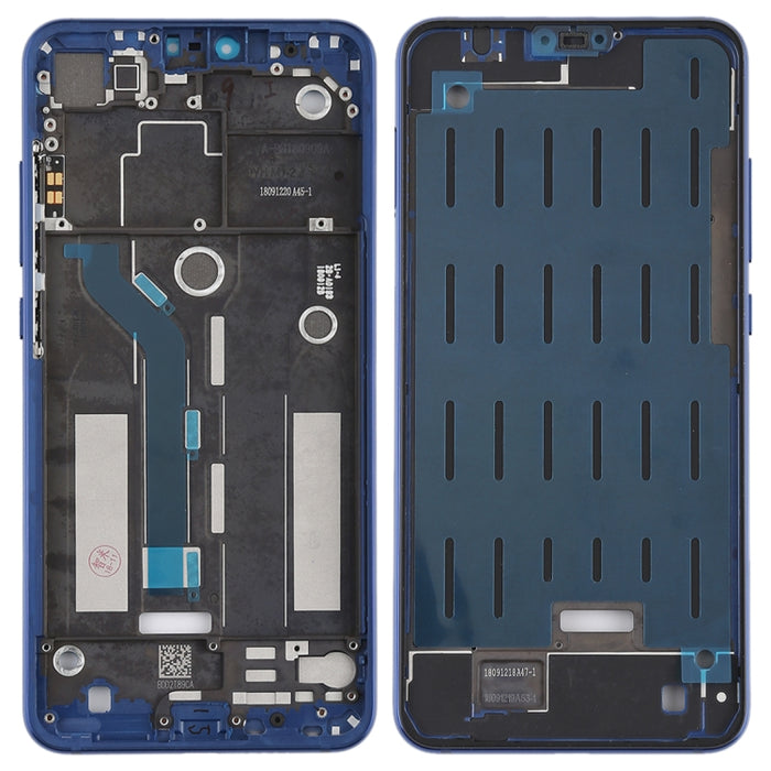 Bisel de Marco Medio con Teclas Laterales para Xiaomi Mi 8 Lite, For Xiaomi Mi 8 Lite Middle Blue
