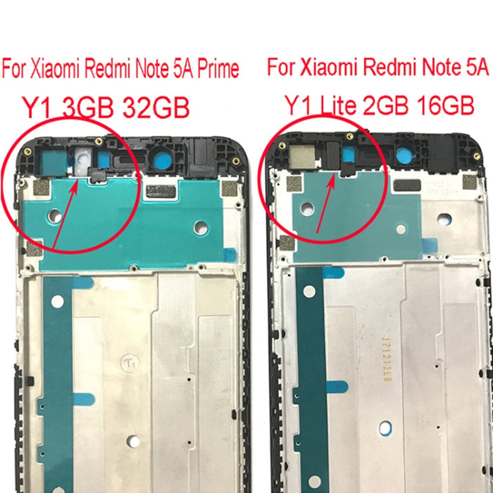 Bisel de Marco LCD de Carcasa Frontal para Xiaomi Redmi Note 5A Prime / Y1, Redmi Note 5A Prime, For Xiaomi Redmi Note 5A Prime