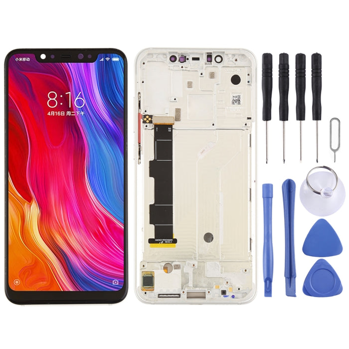 Pantalla LCD y digitalizador de montaje completo con marco y teclas laterales para Xiaomi Mi 8, For Xiaomi Mi 8, For Mi 8 (Rose Gold)