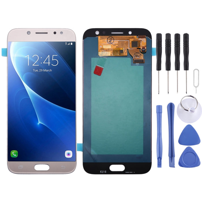 Pantalla LCD de material Oled y ensamblaje completo del digitalizador para Galaxy J7 (2017) / J7 Pro, J730F/DS, J730FM/DS