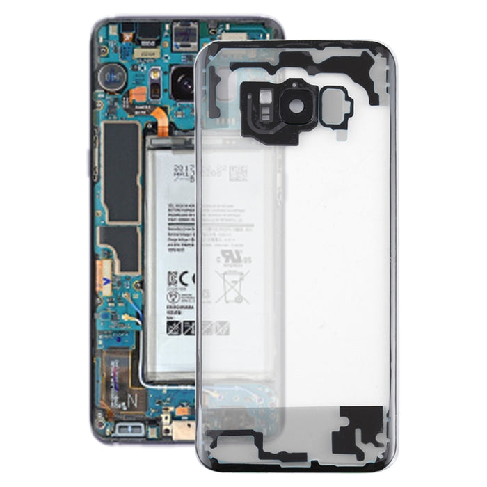 Para Samsung Galaxy S8 + / G955 G955F G955FD G955U G955A G955P G955T G955V G955R4 G955W G9550 Tapa trasera de batería transparente con cubierta de lente de cámara