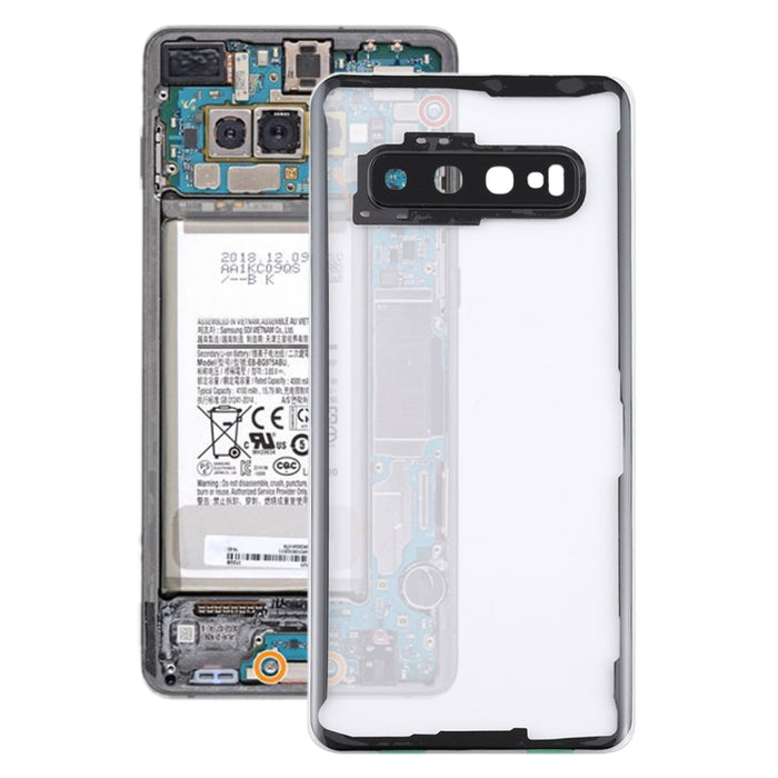 Para Samsung Galaxy S10 G973F/DS G973U G973 SM-G973 cubierta trasera de batería transparente con cubierta de lente de cámara