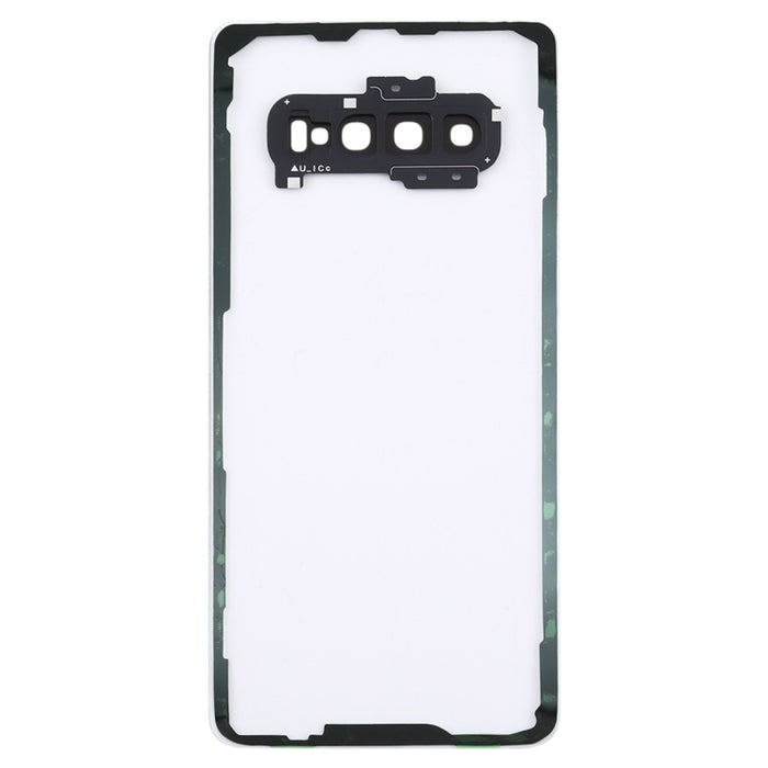 Para Samsung Galaxy S10+ SM-G9750 G975F Tapa trasera de batería transparente con cubierta de lente de cámara