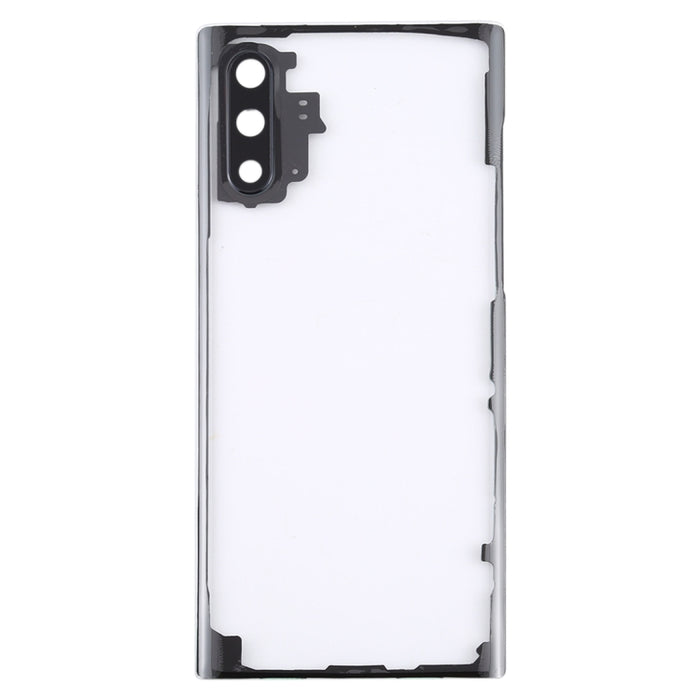 Para Samsung Galaxy Note 10 N970 N9700 Tapa trasera de batería transparente con cubierta de lente de cámara
