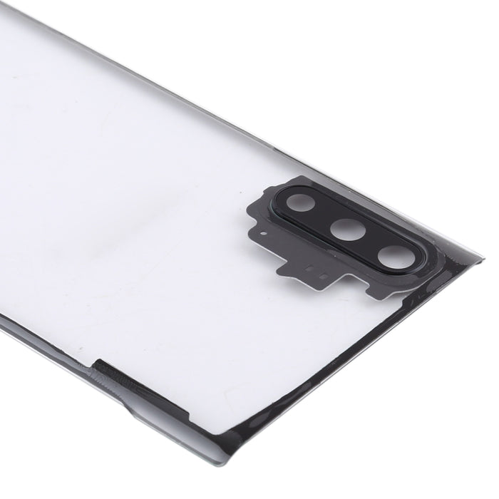 Para Samsung Galaxy Note 10 N970 N9700 Tapa trasera de batería transparente con cubierta de lente de cámara