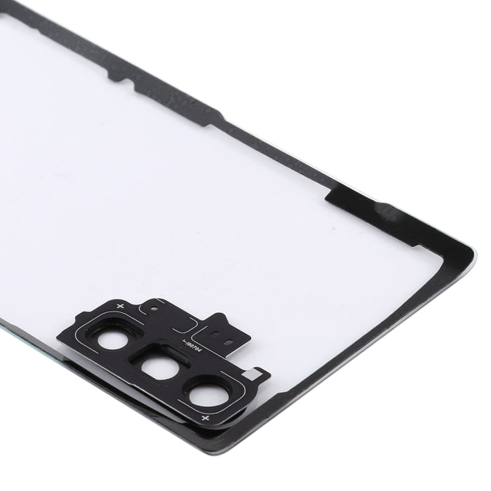 Para Samsung Galaxy Note 10 N970 N9700 Tapa trasera de batería transparente con cubierta de lente de cámara